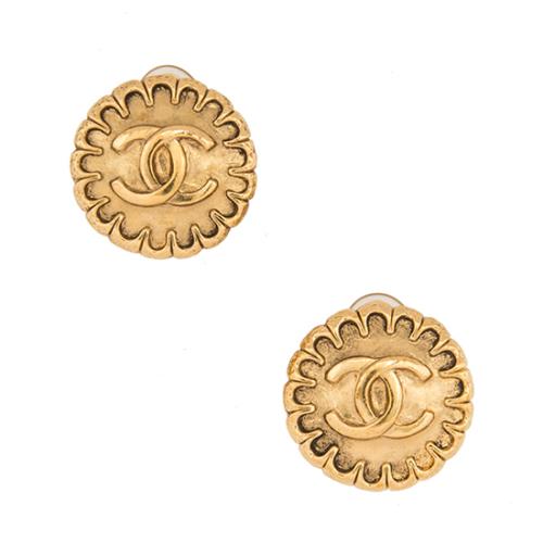 Chanel Vintage CC Round Earrings