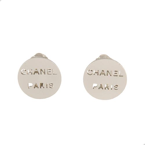 Chanel Vintage Disk Clip On Earrings