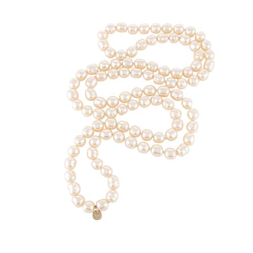Chanel Vintage Faux Pearl Baroque Long Necklace