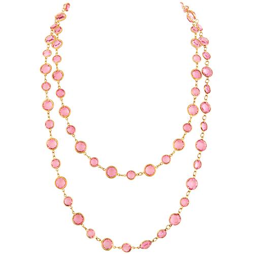 Chanel Vintage Pink Sautoir Necklace