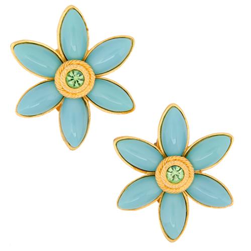 Christian Lacroix Vintage Flower Clip Earrings