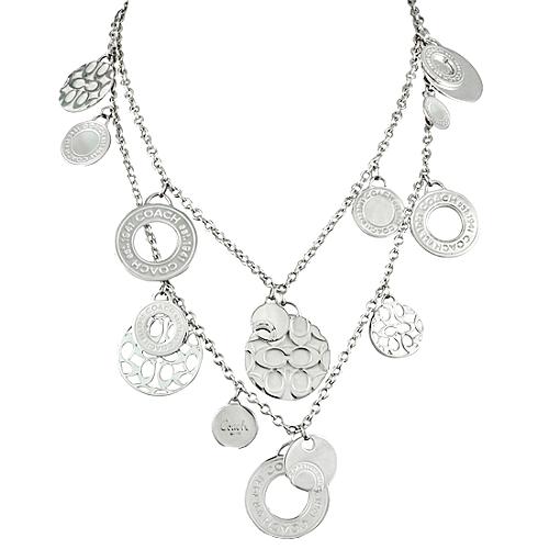 Coach Double Strand Mixed Charm Necklace