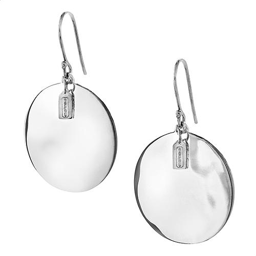Coach Sterling Hammered Disc Earrings