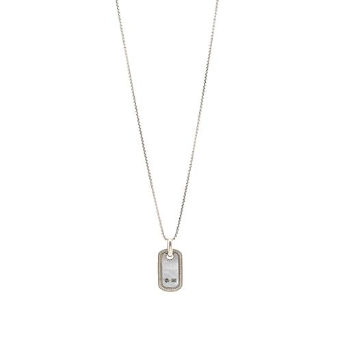 David Yurman Mother of Pearl Tag Necklace