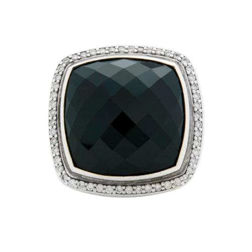 David Yurman Onyx Diamond Albion Ring - Size 8 