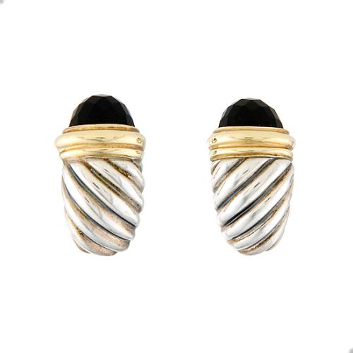 David Yurman Onyx Thoroughbred Small Shrimp Earrings