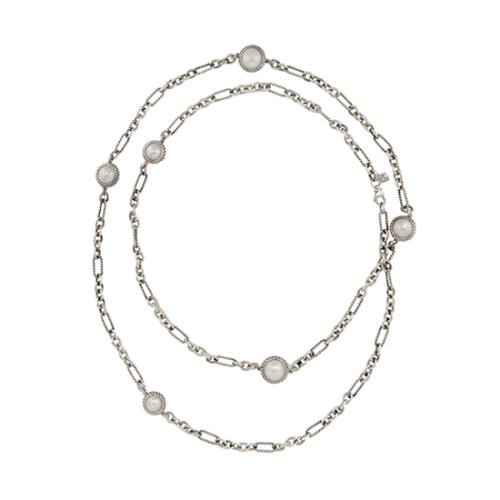 David Yurman Pearl Wrap Figaro Chain Necklace