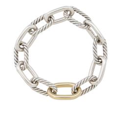 David Yurman Sterling Silver 18k Gold DY Madison 11mm Chain Bracelet