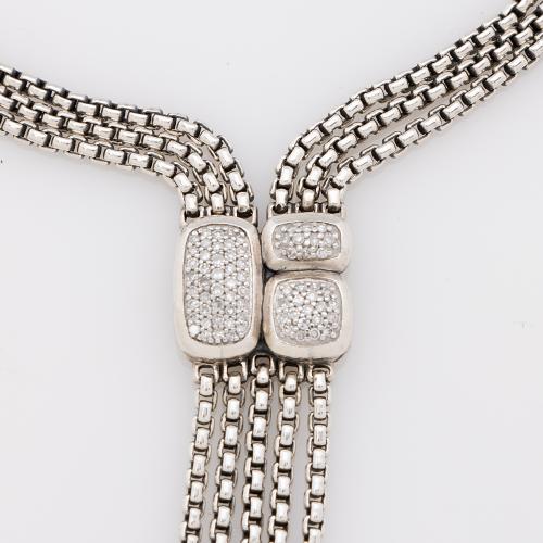 David Yurman Sterling Silver Diamond Confetti Necklace