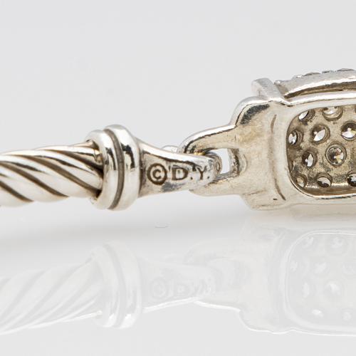 David Yurman Sterling Silver Diamond Petite Wheaton 3mm Bracelet