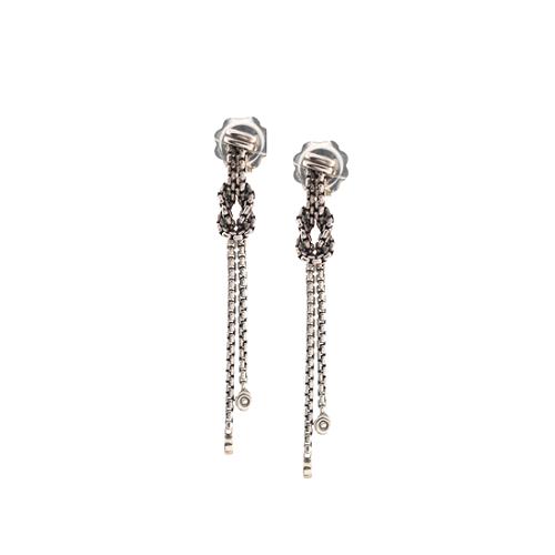 David Yurman Sterling Silver Lariat Knot Earrings