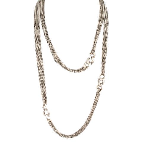 David Yurman Sterling Silver Long Curb Chain Necklace