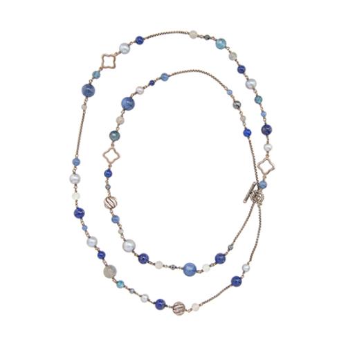David Yurman Sterling Silver Multi Stone Bijoux Necklace