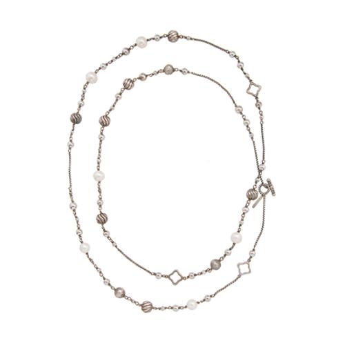 David Yurman Sterling Silver Pearl Bijoux Necklace