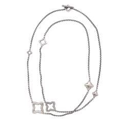 David Yurman Sterling Silver Quatrefoil Box Chain Necklace