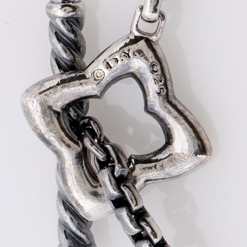 David Yurman Sterling Silver Quatrefoil Box Chain Necklace