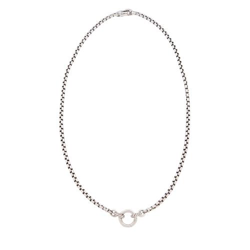 David Yurman Sterling Silver Smooth Amulet Box Chain 18in Necklace