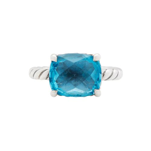 David Yurman Sterling Silver Topaz Color Classics Ring - Size 7 1/2