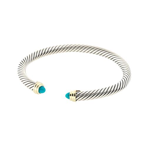 David Yurman Turquoise Tipped Cable Bracelet