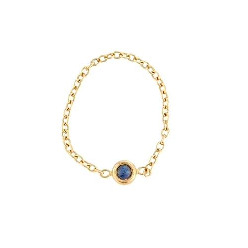 Dior 18kt Yellow Gold Mimioui Blue Sapphire Ring - Size 6