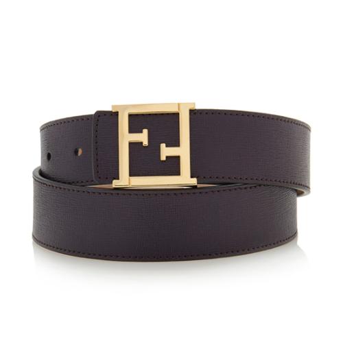 Fendi Saffiano Leather Logo Belt - Size 34 / 85