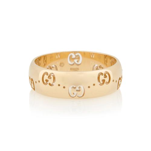Gucci 18kt Yellow Gold Icon Ring - Size 7 1/2