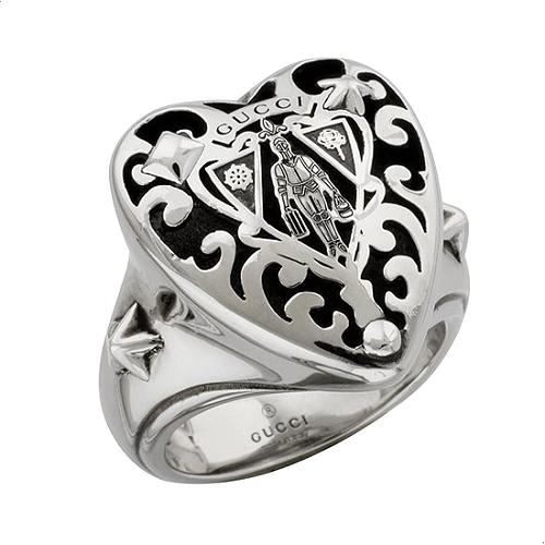 Gucci Crest Heart Ring - Size 6 1/2