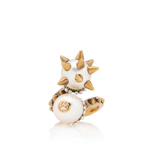 Gucci Faux Pearl Spike Ball Ring - Size 5 1/2