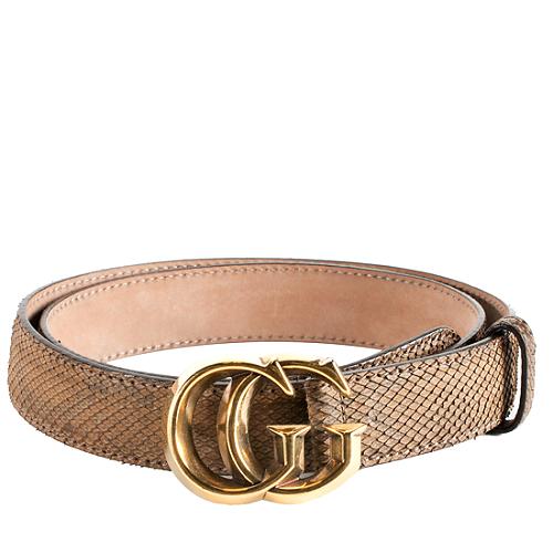 Gucci GG Running Snakeskin Belt - Size 34 / 85