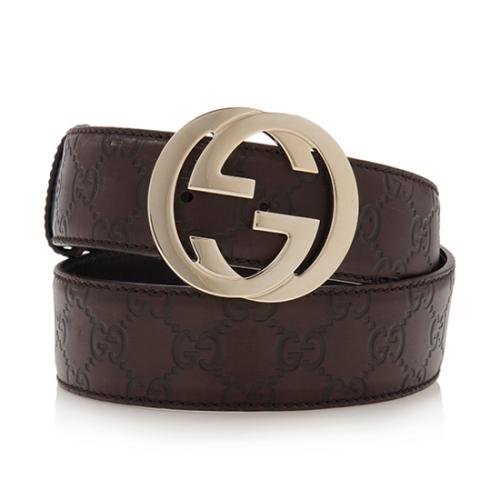 Gucci Guccissima Leather Interlocking G Belt - Size 34 / 85