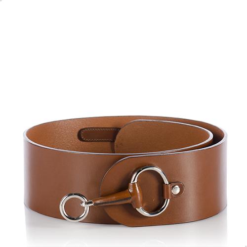 Gucci Leather Horsebit Wide Belt - Size 36 / 92