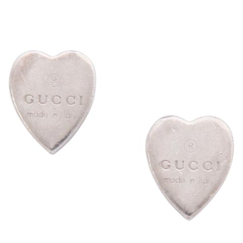 gucci sterling silver heart earrings