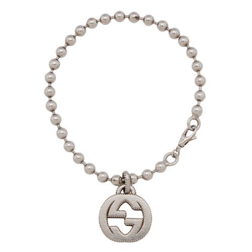 Gucci Sterling Silver Interlocking G Boule Chain Bracelet