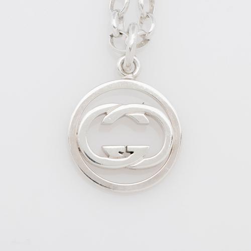 Gucci Sterling Silver Interlocking GG Necklace