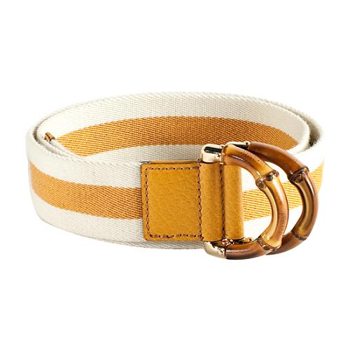Gucci Web Bamboo D Ring Belt - Size 36