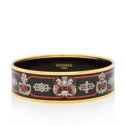 Hermes Printed Enamel Bangle Bracelet
