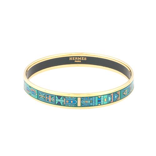 Hermes Enamel Printed Narrow Bracelet