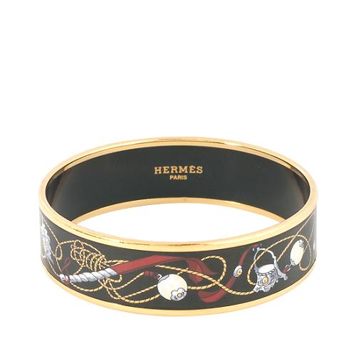 Hermes Enamel Wide Printed Bracelet
