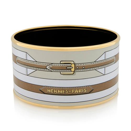 Hermes Extra Wide Printed Enamel Bracelet