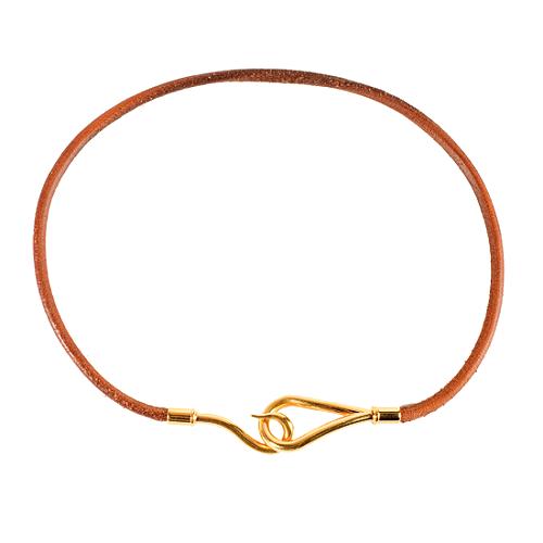 Hermes Jumbo Hook Leather Necklace