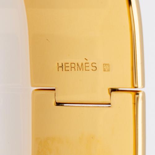 Hermes Loquet Enamel Wide Hinged Bracelet