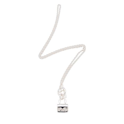 Hermes Sterling Silver Constance Amulettes Pendant Necklace