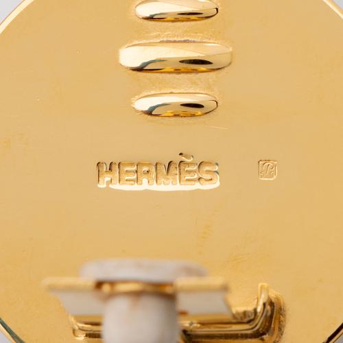 Hermes Vintage Cloisonne Enamel Clip On Earrings