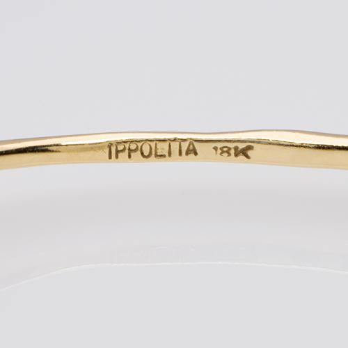 Ippolita 18k Yellow Gold Onyx Rock Candy 3-Stone Bangle Bracelet