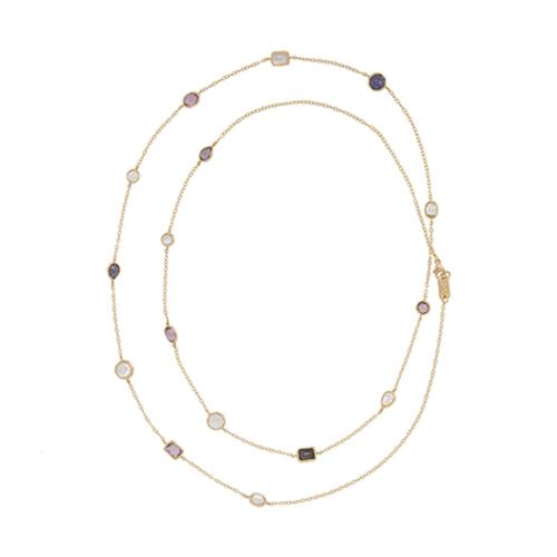 Ippolita 18k Yellow Gold Quartz Mother of Pearl Rock Candy Long Station Necklace