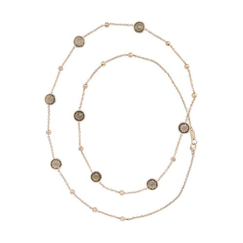Ippolita Sterling Silver Rose Gold Plated Quartz 8-Stone Long Station Necklace