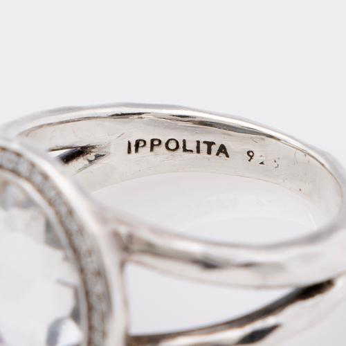 Ippolita Sterling Silver Diamond Hematite Lollipop Mini Ring - Size 5