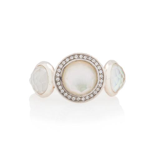 Ippolita Sterling Silver Diamond Mother of Pearl Rock Candy Ring - Size 7 