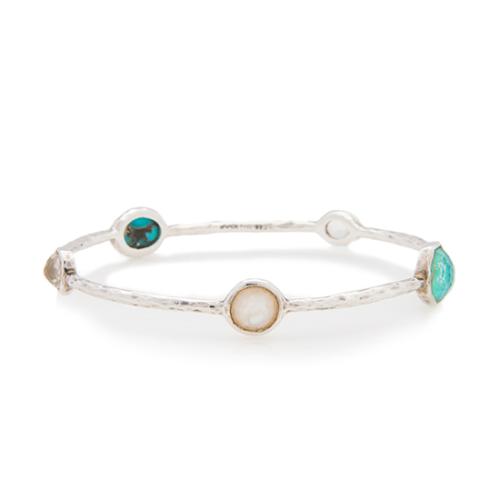 Ippolita Sterling Silver Turquoise Mother of Pearl Rock Candy Bangle Bracelet - FINAL SALE