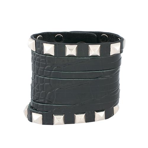 Jimmy Choo Embossed Patent Leather Studded Cuff